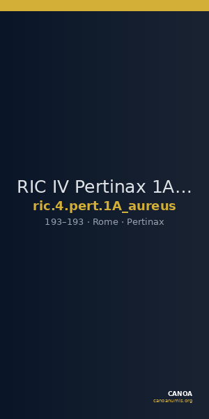 RIC IV Pertinax 1A (aureus) — CANOA