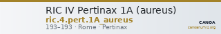 RIC IV Pertinax 1A (aureus) — CANOA