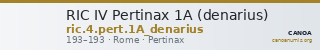 RIC IV Pertinax 1A (denarius) — CANOA