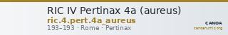 RIC IV Pertinax 4a (aureus) — CANOA