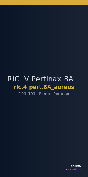 RIC IV Pertinax 8A (aureus) — CANOA