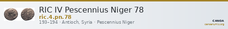 RIC IV Pescennius Niger 78 — CANOA
