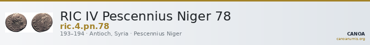 RIC IV Pescennius Niger 78 — CANOA