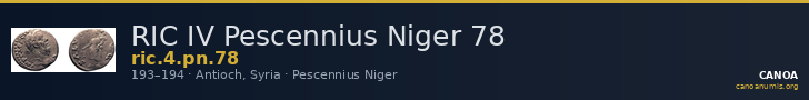 RIC IV Pescennius Niger 78 — CANOA