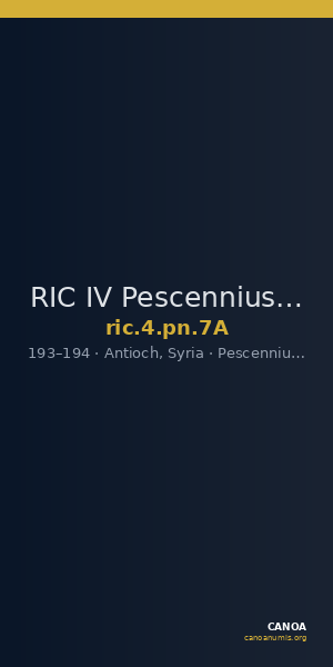 RIC IV Pescennius Niger 7A — CANOA