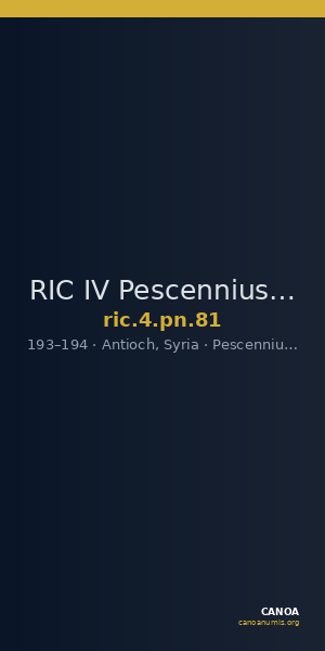 RIC IV Pescennius Niger 81 — CANOA