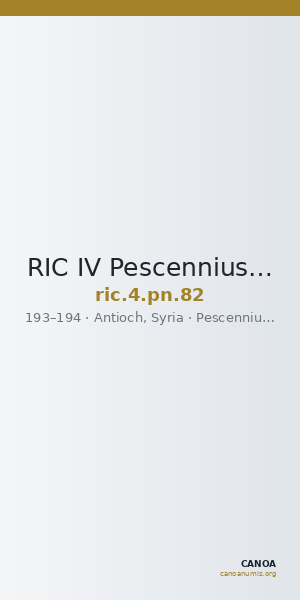 RIC IV Pescennius Niger 82 — CANOA