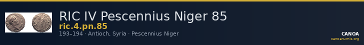 RIC IV Pescennius Niger 85 — CANOA