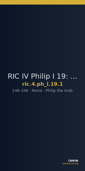 RIC IV Philip I 19: Subtype 1 — CANOA