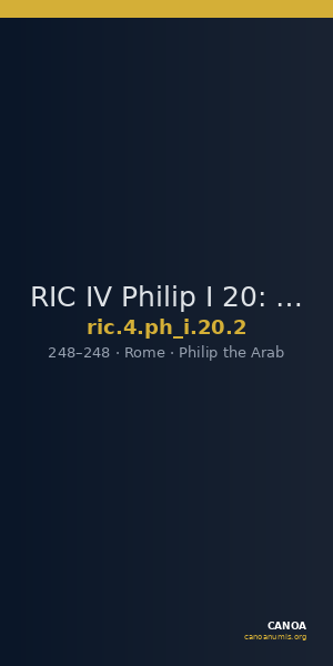 RIC IV Philip I 20: Subtype 2 — CANOA