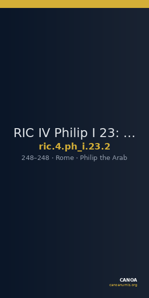RIC IV Philip I 23: Subtype 2 — CANOA