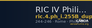 RIC IV Philip I 255B (dupondius) — CANOA