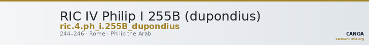 RIC IV Philip I 255B (dupondius) — CANOA