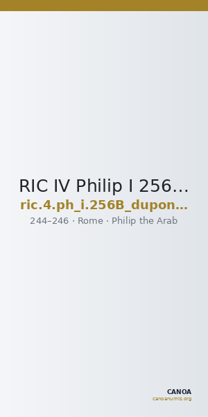 RIC IV Philip I 256B (dupondius) — CANOA