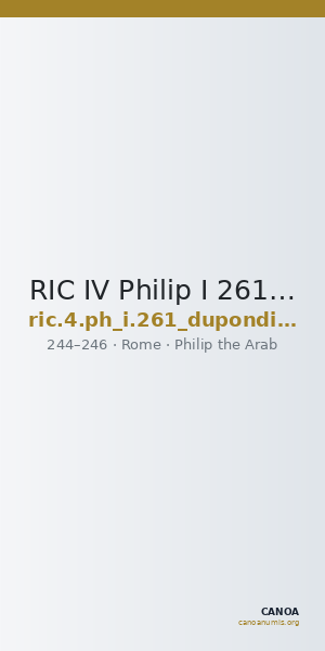 RIC IV Philip I 261 (dupondius) — CANOA