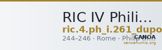 RIC IV Philip I 261 (dupondius) — CANOA