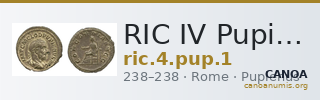 RIC IV Pupienus 1 — CANOA