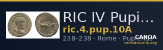 RIC IV Pupienus 10A — CANOA