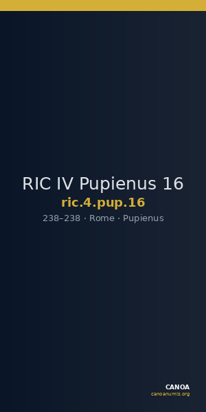 RIC IV Pupienus 16 — CANOA