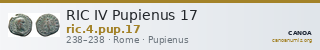 RIC IV Pupienus 17 — CANOA