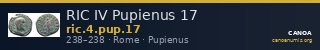RIC IV Pupienus 17 — CANOA