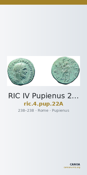 RIC IV Pupienus 22A — CANOA