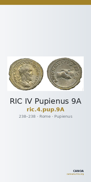 RIC IV Pupienus 9A — CANOA