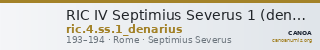 RIC IV Septimius Severus 1 (denarius) — CANOA