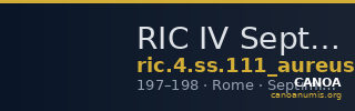 RIC IV Septimius Severus 111 (aureus) — CANOA