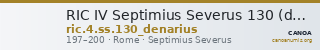 RIC IV Septimius Severus 130 (denarius) — CANOA