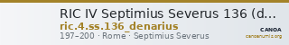RIC IV Septimius Severus 136 (denarius) — CANOA