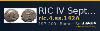 RIC IV Septimius Severus 142A — CANOA