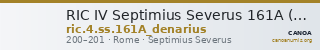 RIC IV Septimius Severus 161A (denarius) — CANOA