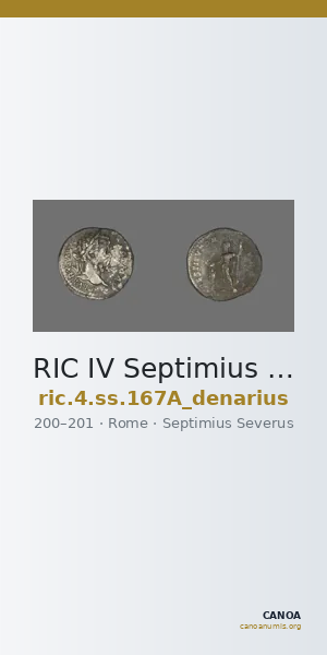RIC IV Septimius Severus 167A (denarius) — CANOA