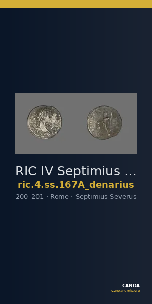 RIC IV Septimius Severus 167A (denarius) — CANOA