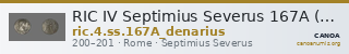 RIC IV Septimius Severus 167A (denarius) — CANOA