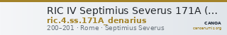 RIC IV Septimius Severus 171A (denarius) — CANOA