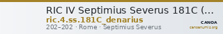 RIC IV Septimius Severus 181C (denarius) — CANOA