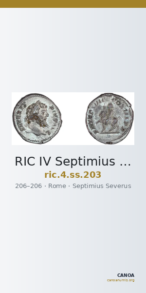 RIC IV Septimius Severus 203 — CANOA