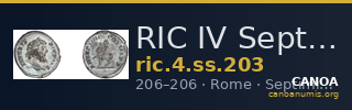 RIC IV Septimius Severus 203 — CANOA