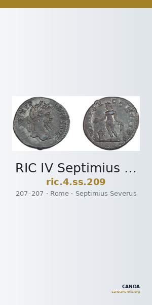 RIC IV Septimius Severus 209 — CANOA