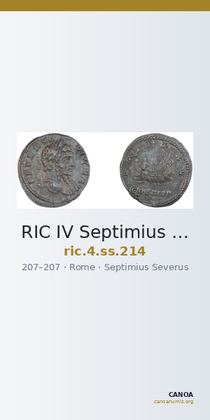 RIC IV Septimius Severus 214 — CANOA