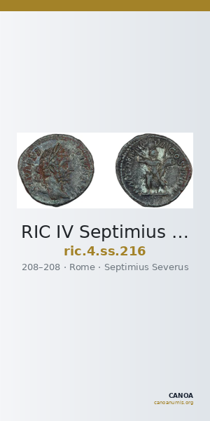 RIC IV Septimius Severus 216 — CANOA