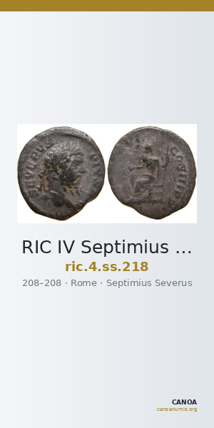 RIC IV Septimius Severus 218 — CANOA