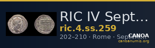 RIC IV Septimius Severus 259 — CANOA