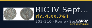 RIC IV Septimius Severus 261 — CANOA