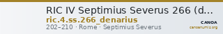 RIC IV Septimius Severus 266 (denarius) — CANOA
