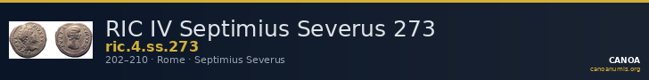 RIC IV Septimius Severus 273 — CANOA