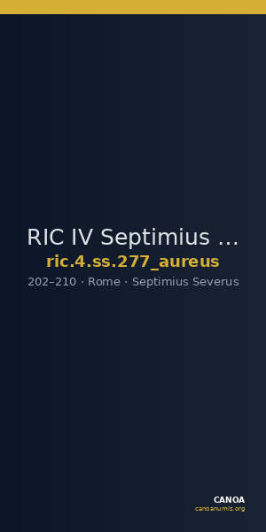 RIC IV Septimius Severus 277 (aureus) — CANOA