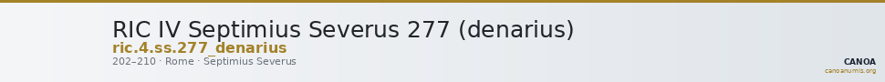 RIC IV Septimius Severus 277 (denarius) — CANOA